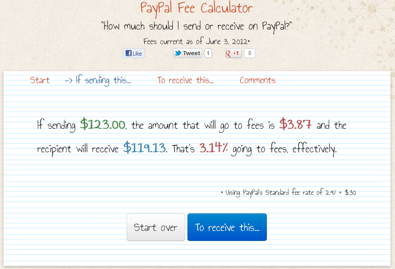 Paypal fee calculator