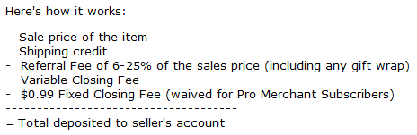 Amazon fees formula